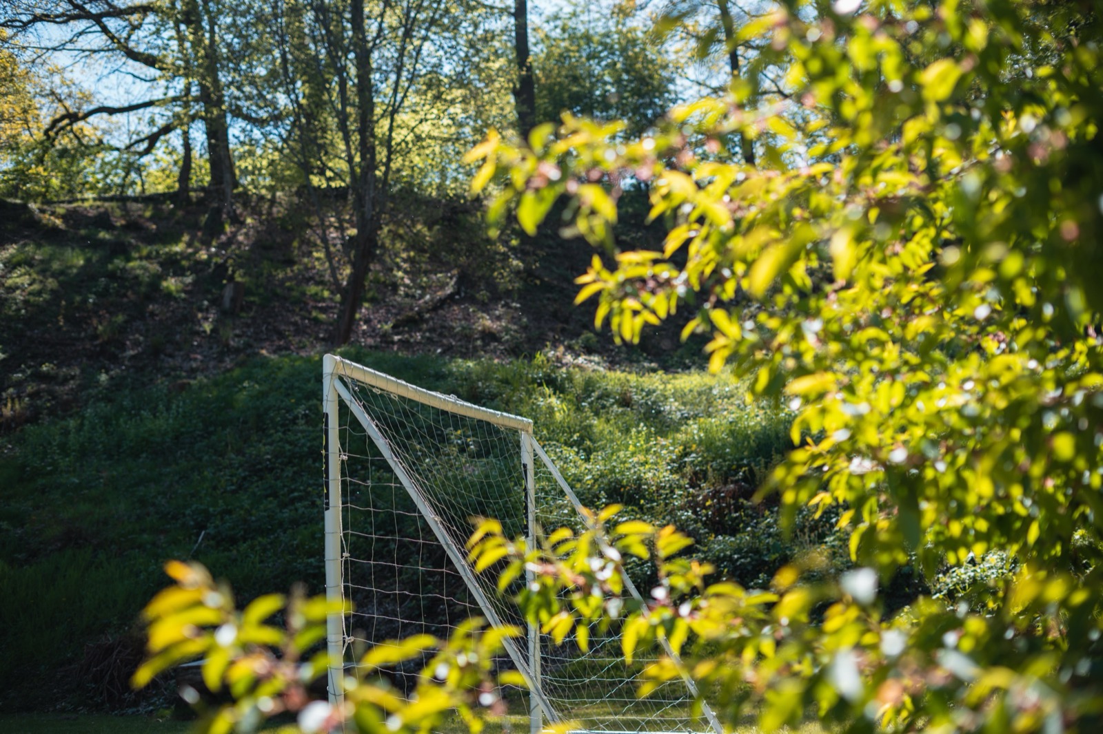Voetbaldoel in tuin