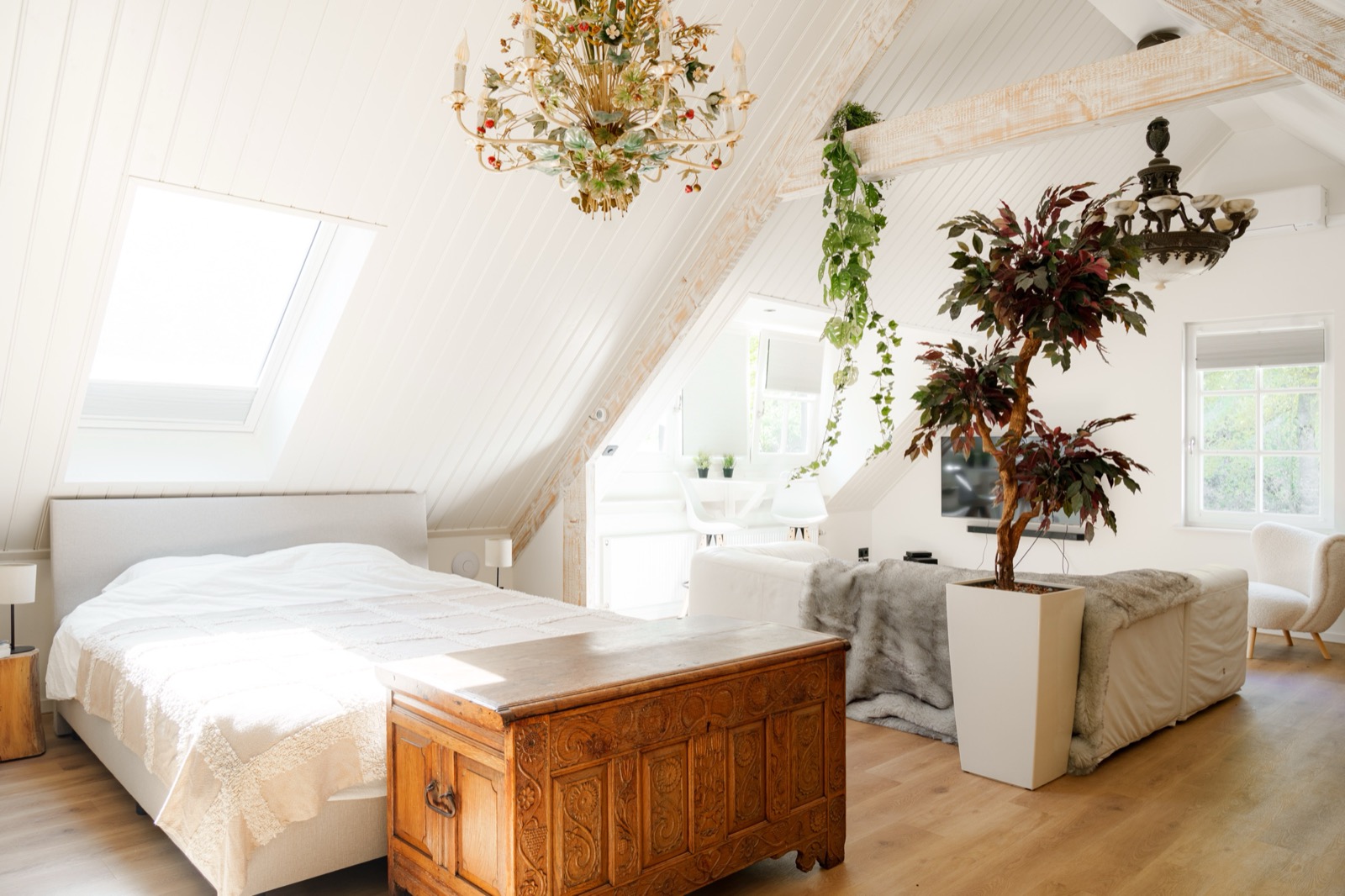 Slaapkamer onder het dak